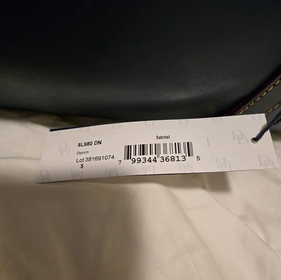 Dooney & Bourke Denim Florentine  Leather Satchel - Small NWT - Picture 5 of 6